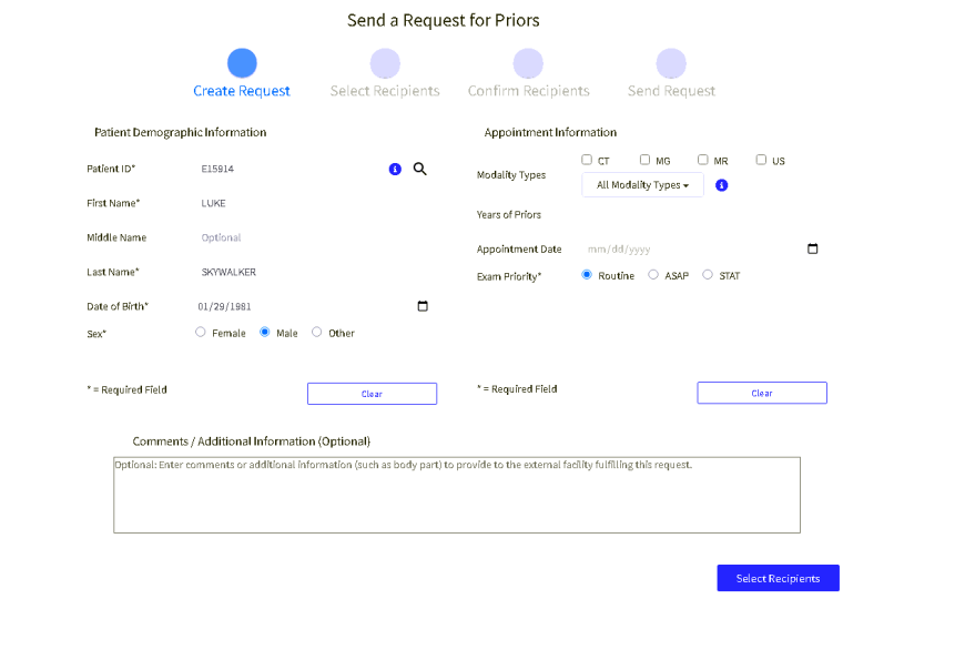 Submitting Electronic Requests